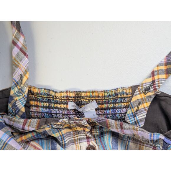Y2K Sundress Madras Plaid Old Navy Womens Large Linen Blend Cottage Festival - Picture 7 of 9